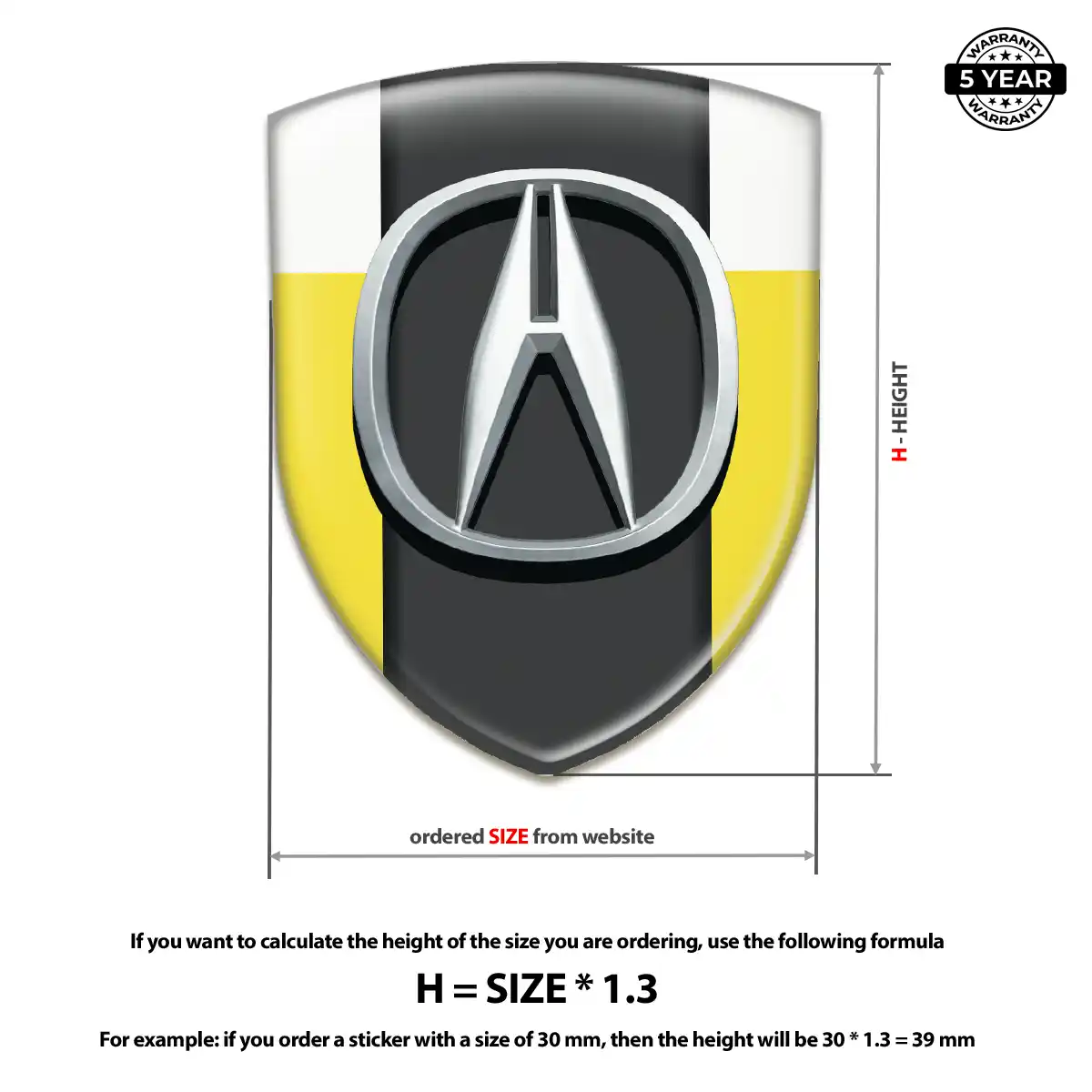 Acura 3D Domed Sticker Superior Craft