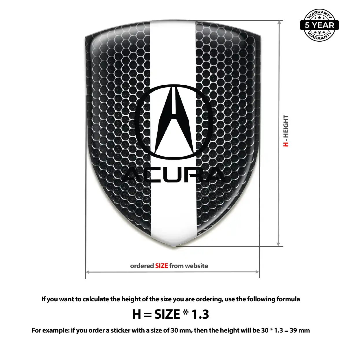 Acura 3D Emblem Sticker Deluxe Edition