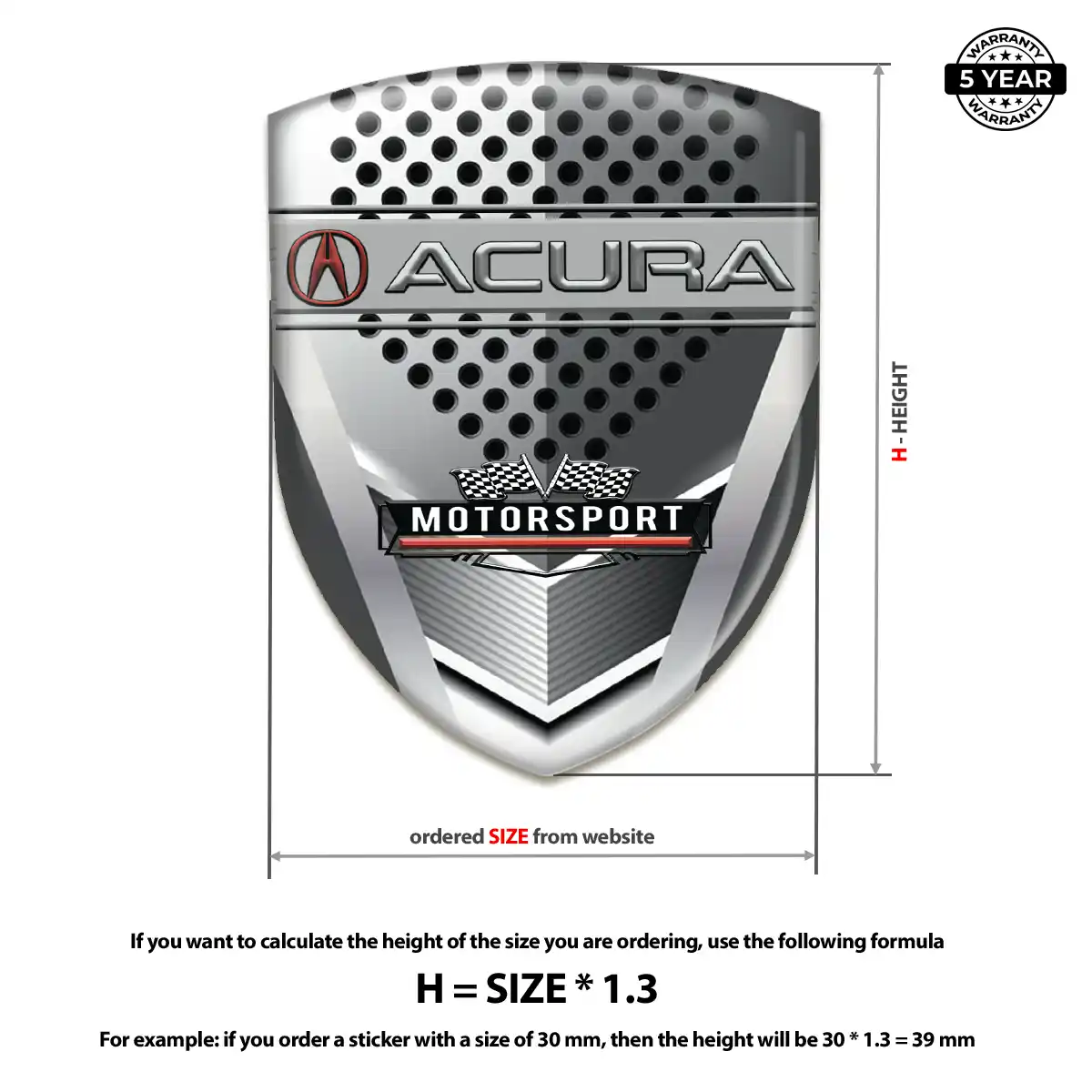Acura 3D Emblem Sticker Elite Edition