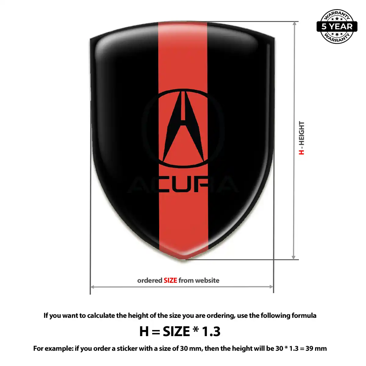 Acura 3D Emblem Sticker Elite Finish