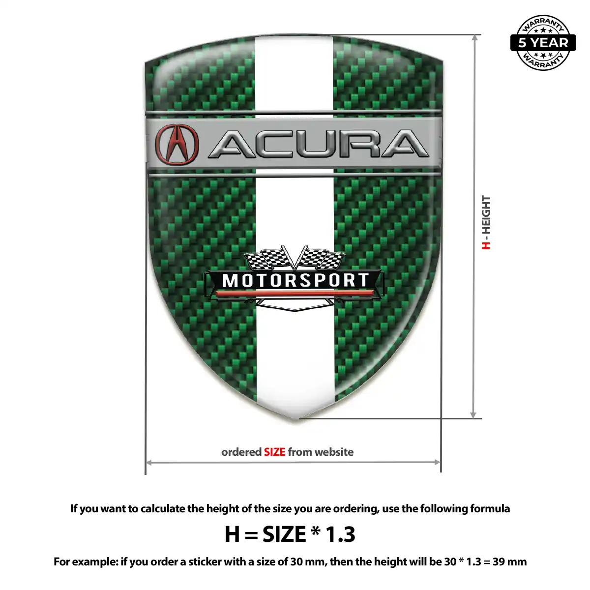 Acura 3D Emblem Sticker Noble Edition