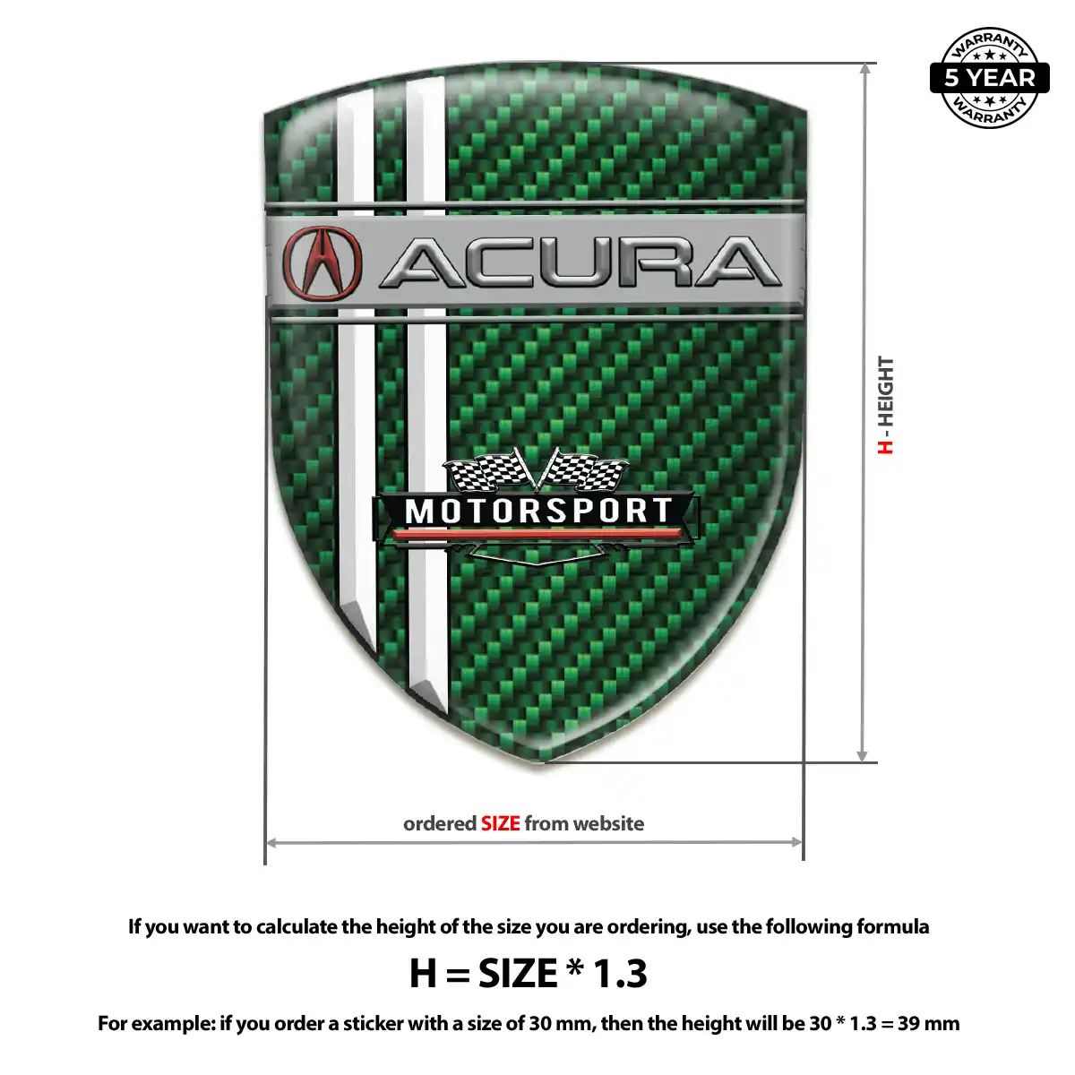 Acura 3D Emblem Sticker Opulent Line