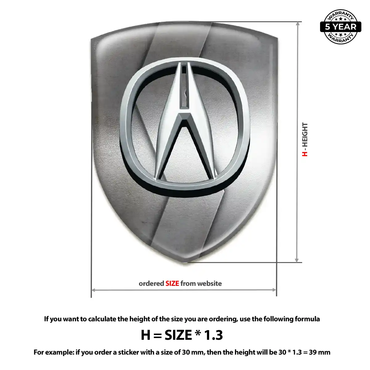 Acura 3D Emblem Sticker Prestige Line