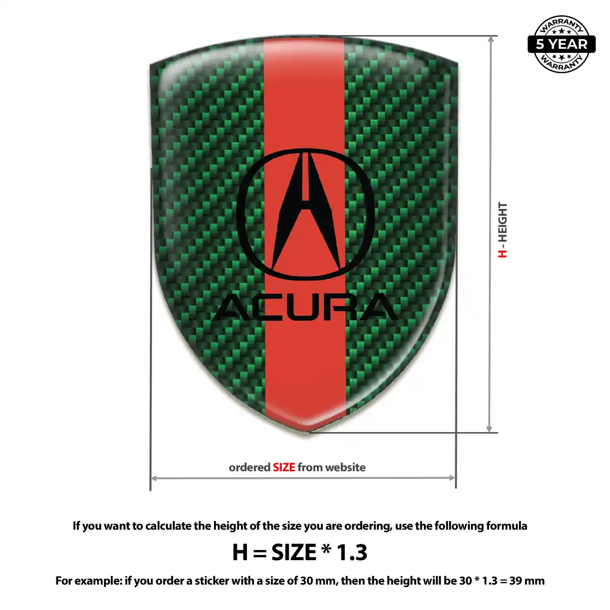 Acura 3D Emblem Sticker Refined Design