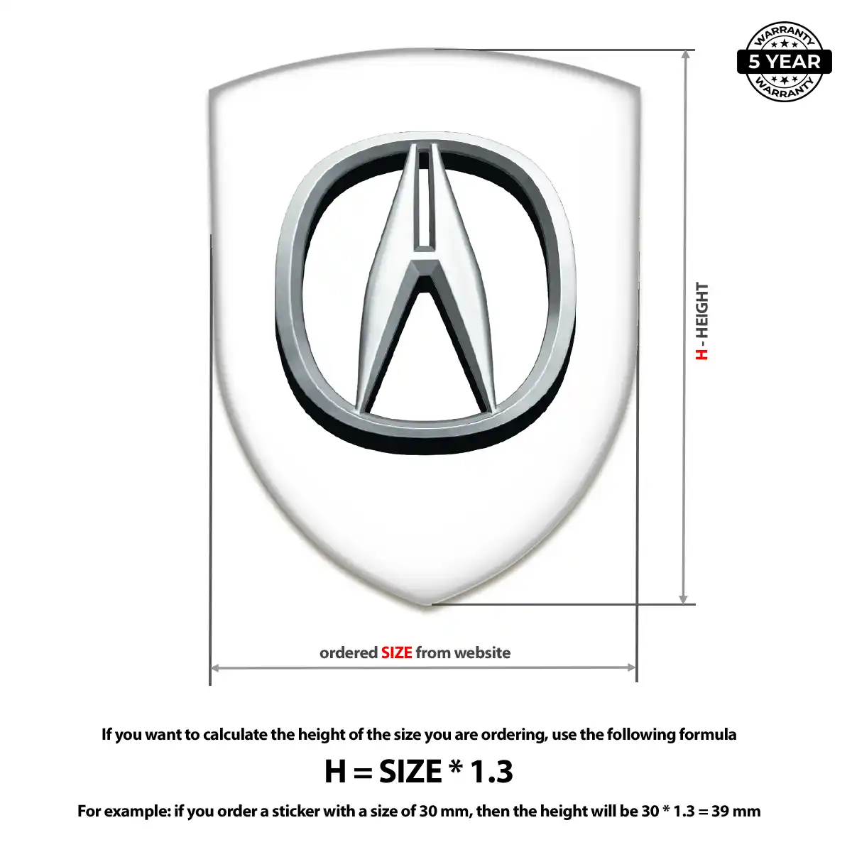 Acura 3D Emblem Sticker Sleek Style