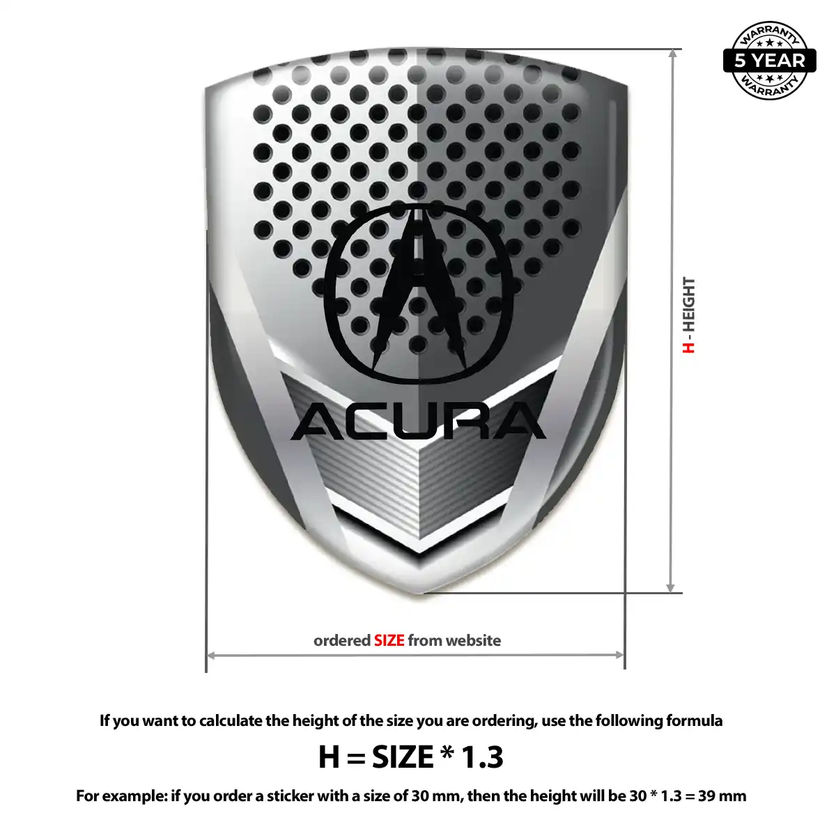 Acura 3D Gel Sticker Deluxe Edition