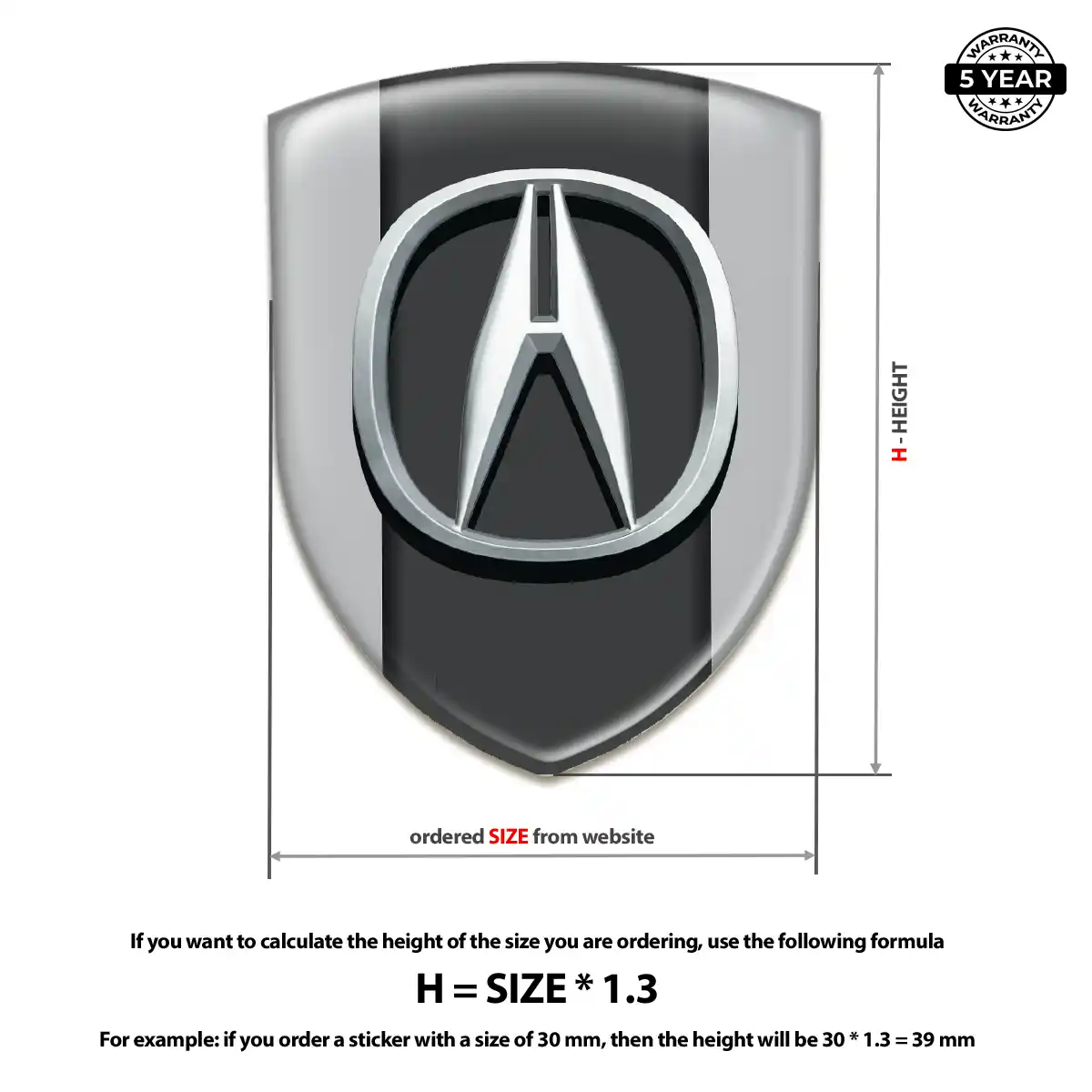 Acura 3D Gel Sticker Elite Edition