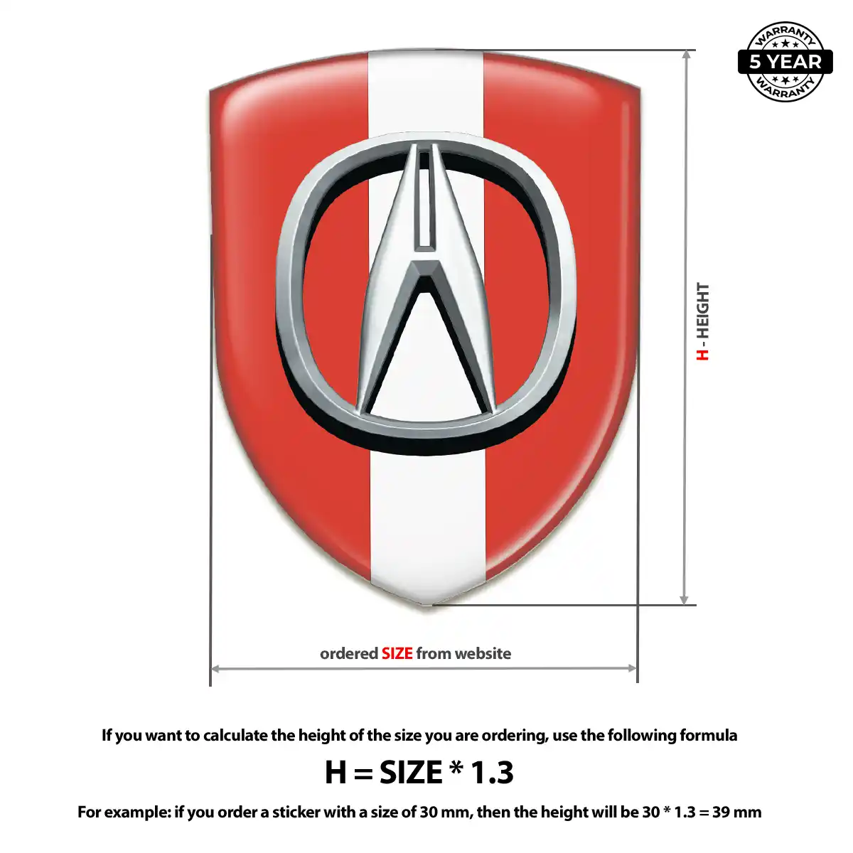 Acura 3D Gel Sticker Exclusive Series