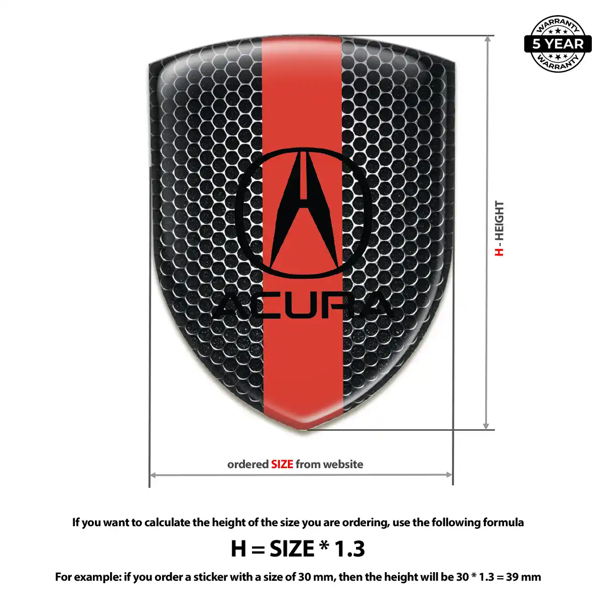 Acura 3D Gel Sticker Noble Edition