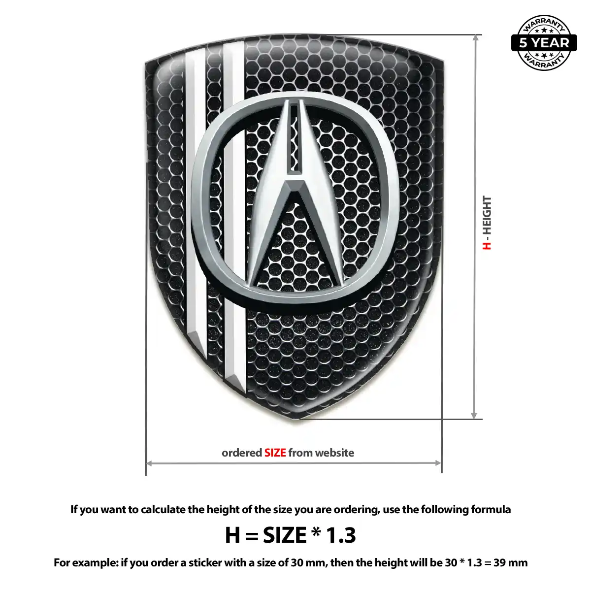 Acura 3D Gel Sticker Opulent Line