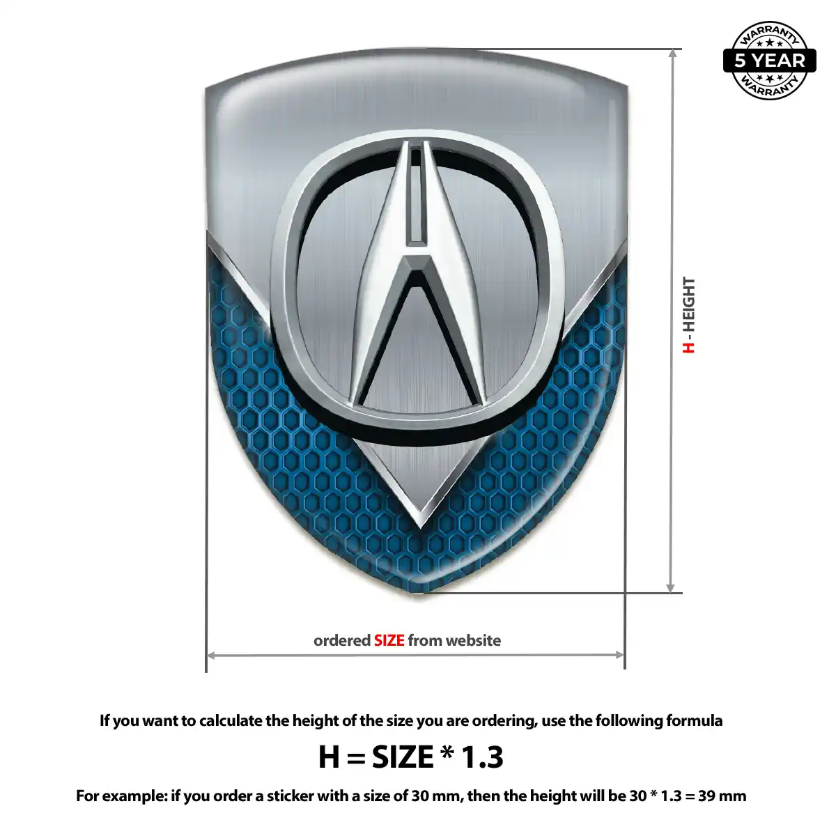 Acura 3D Gel Sticker Prestige Line