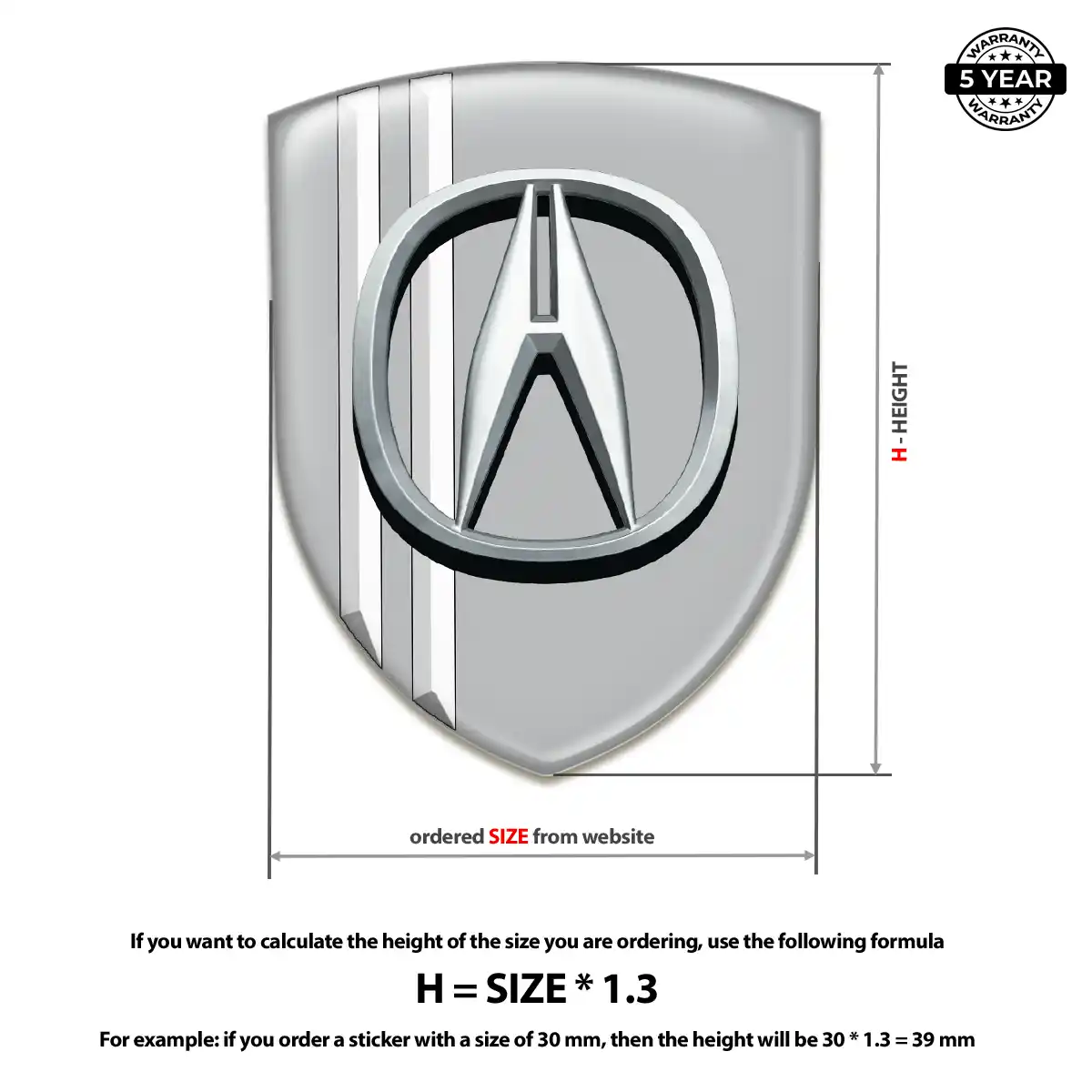 Acura 3D Gel Sticker Prime Quality