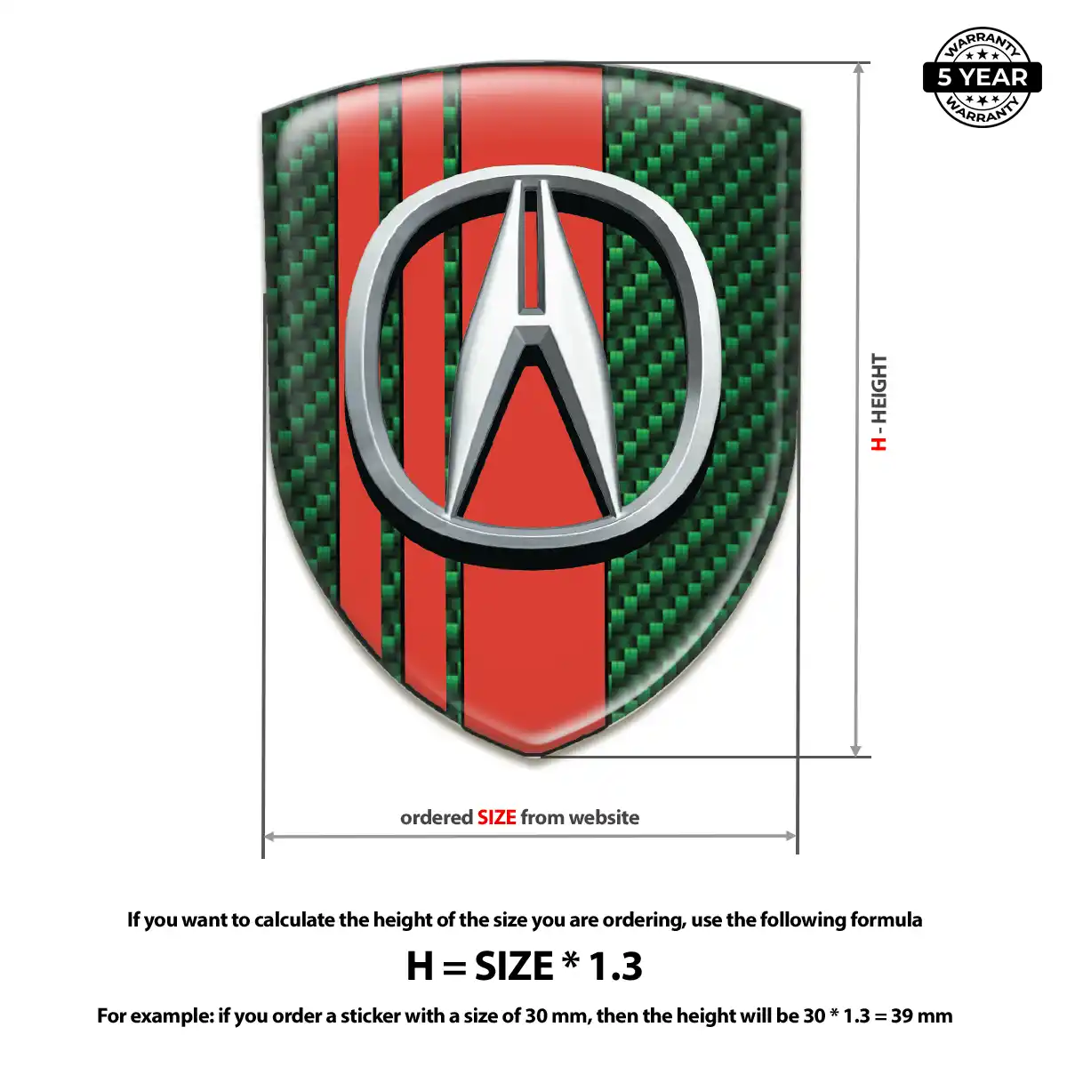 Acura 3D Gel Sticker Superior Craft
