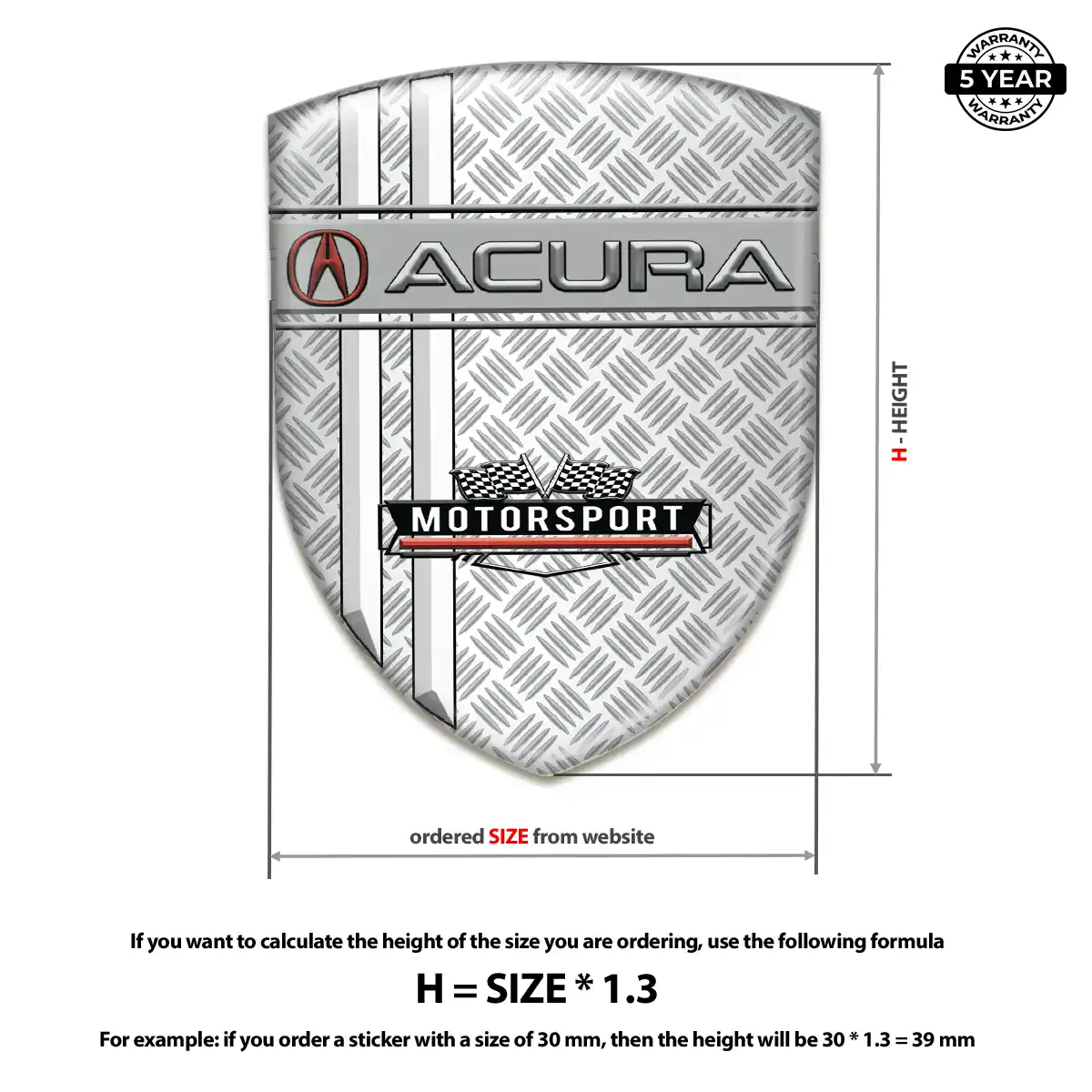 Acura 3D Logo Sticker Deluxe Edition