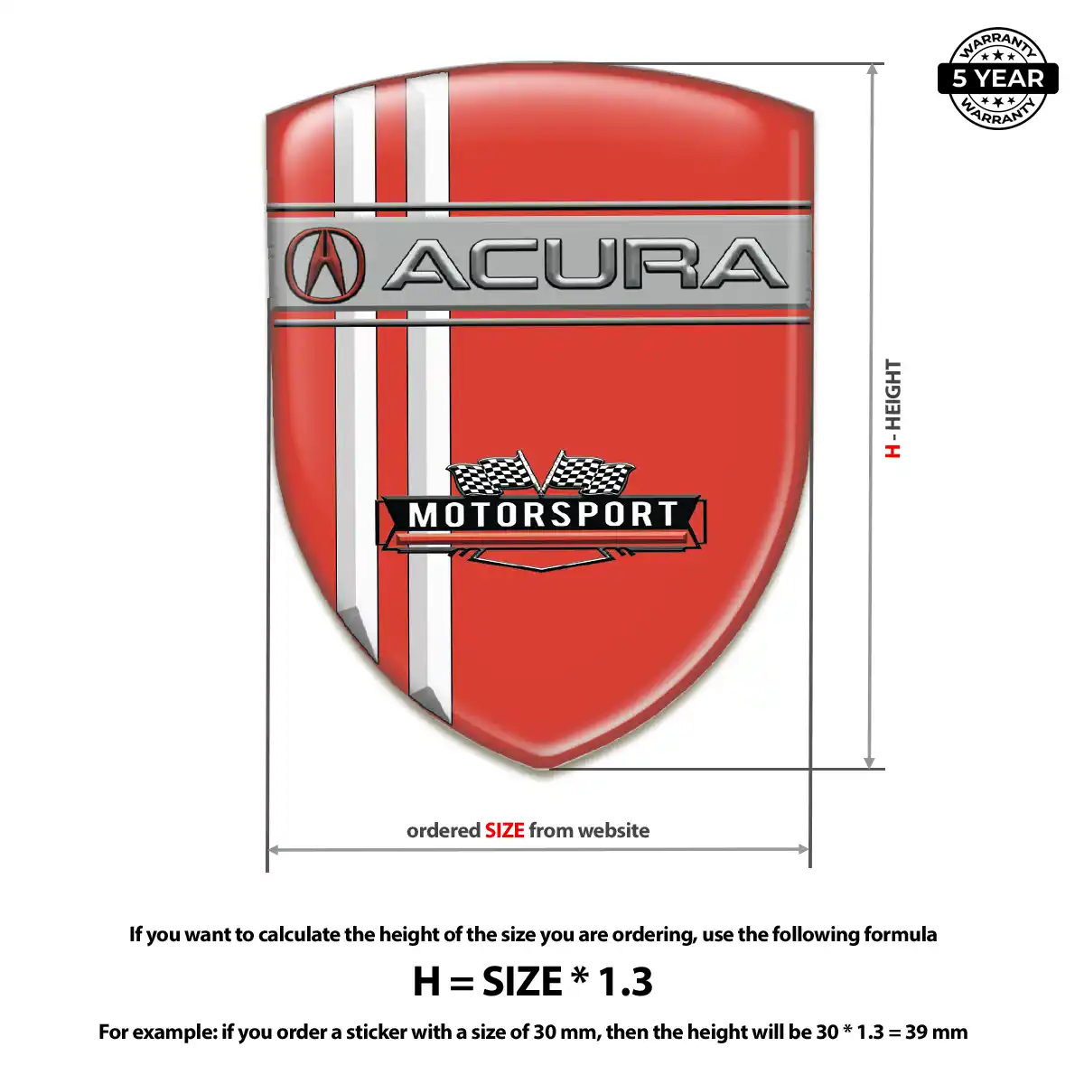 Acura 3D Logo Sticker Elite Edition