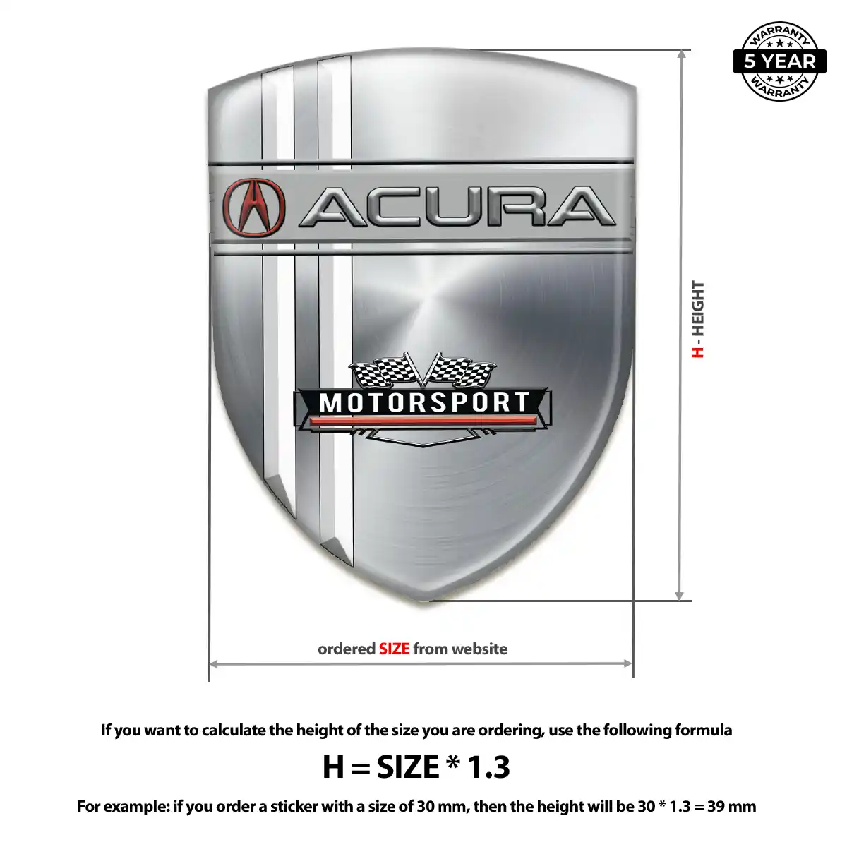 Acura 3D Logo Sticker Elite Finish