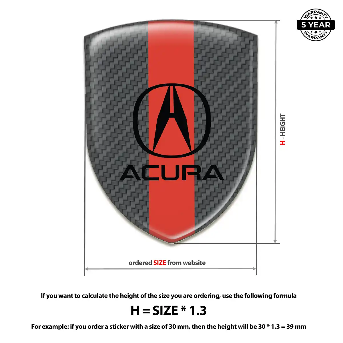 Acura 3D Logo Sticker Exclusive Series