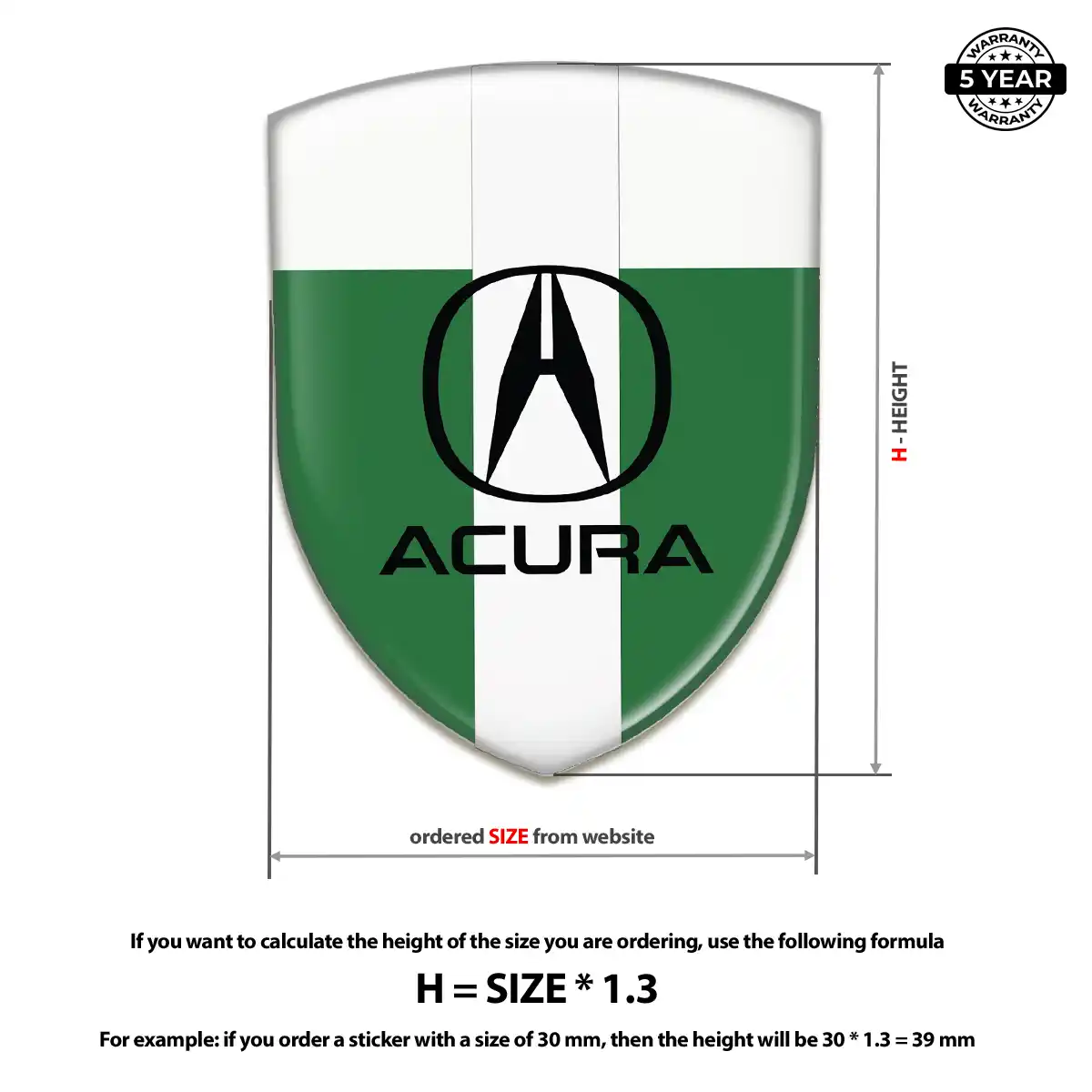 Acura 3D Logo Sticker Opulent Line
