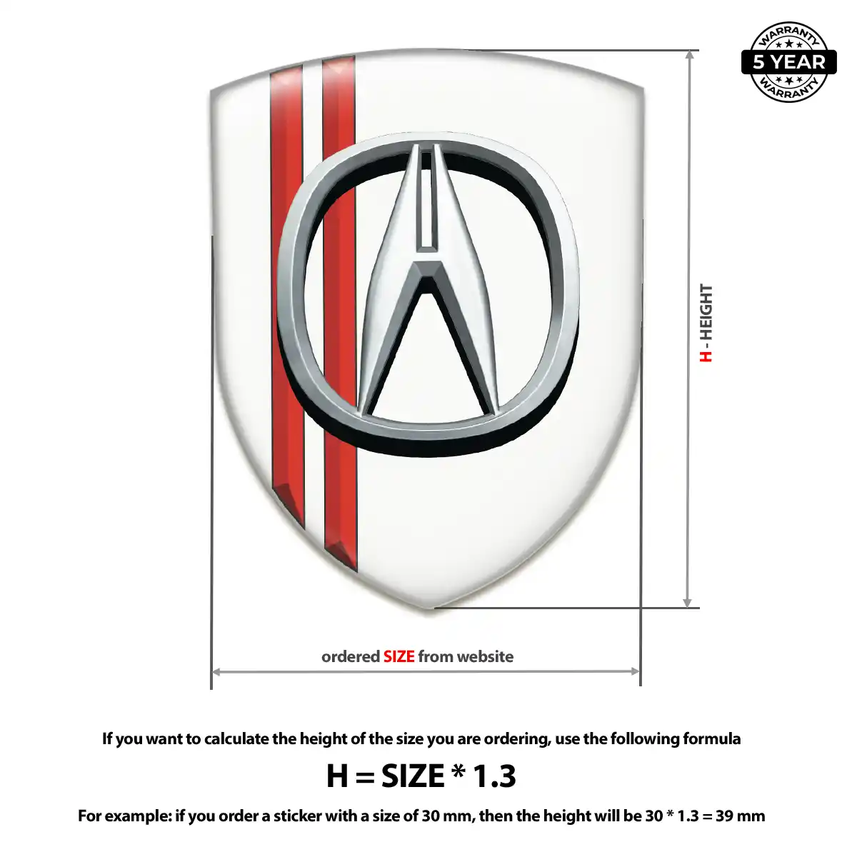 Acura 3D Logo Sticker Prestige Line