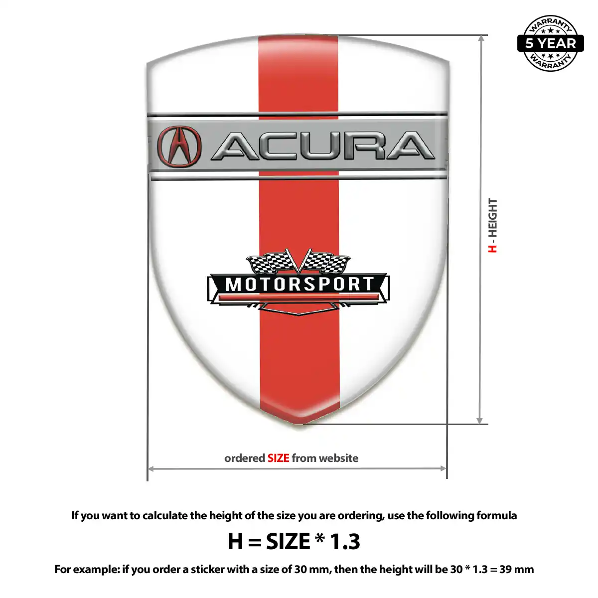 Acura 3D Logo Sticker Prime Quality