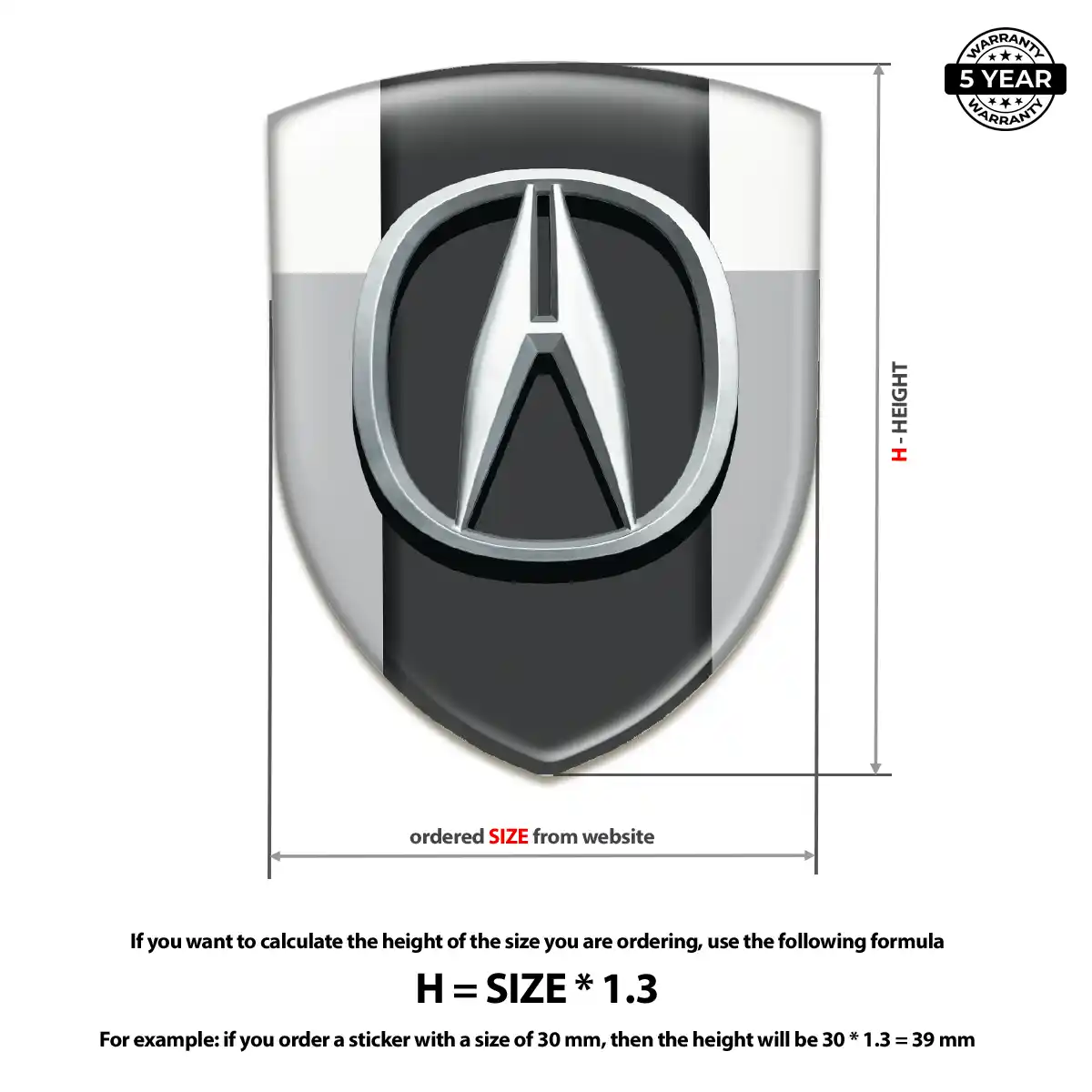 Acura 3D Logo Sticker Refined Design