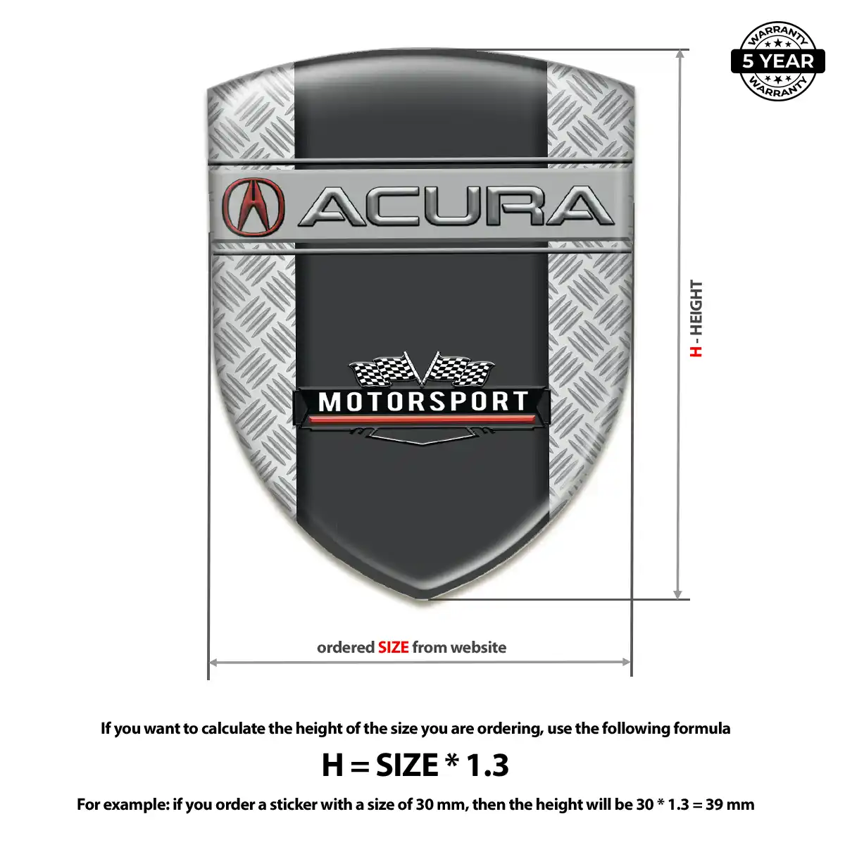 Acura 3D Logo Sticker Signature Grade