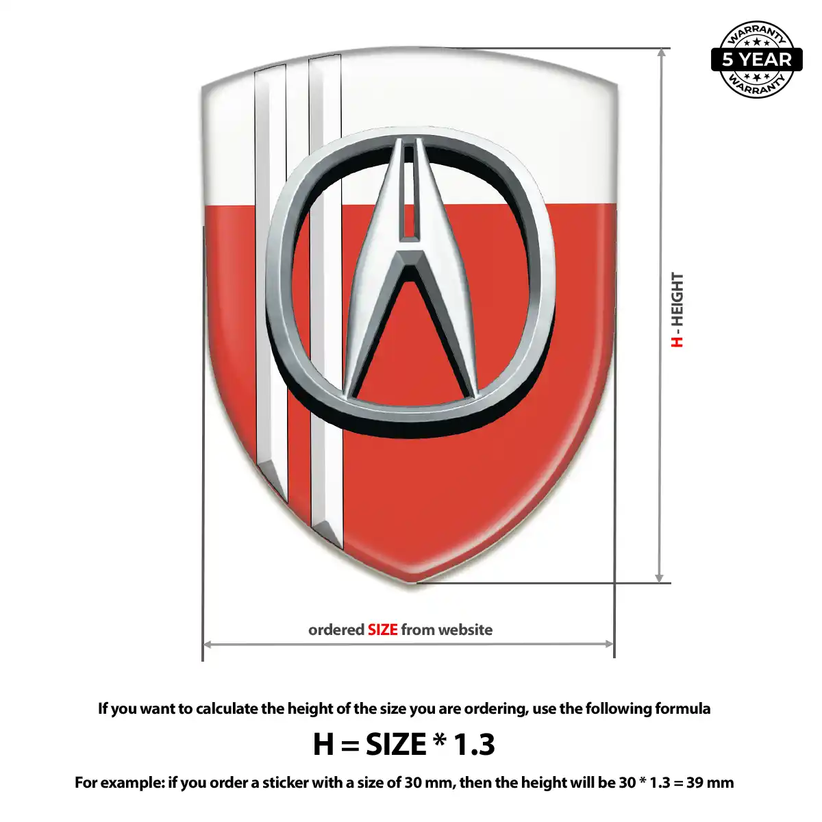 Acura 3D Logo Sticker Sleek Style