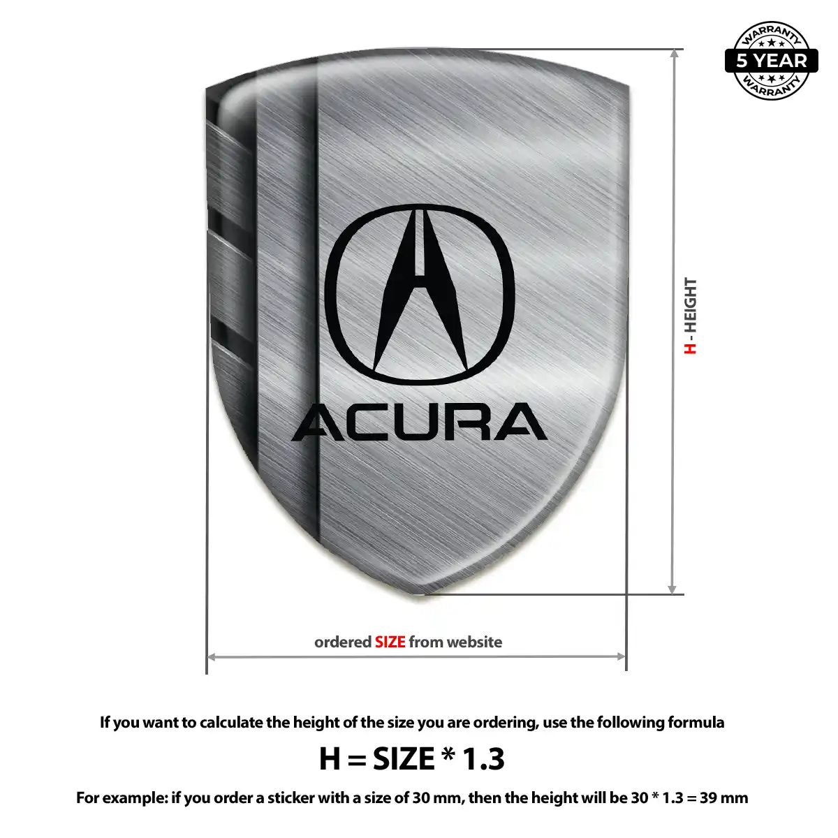 Acura 3D Logo Sticker Superior Craft