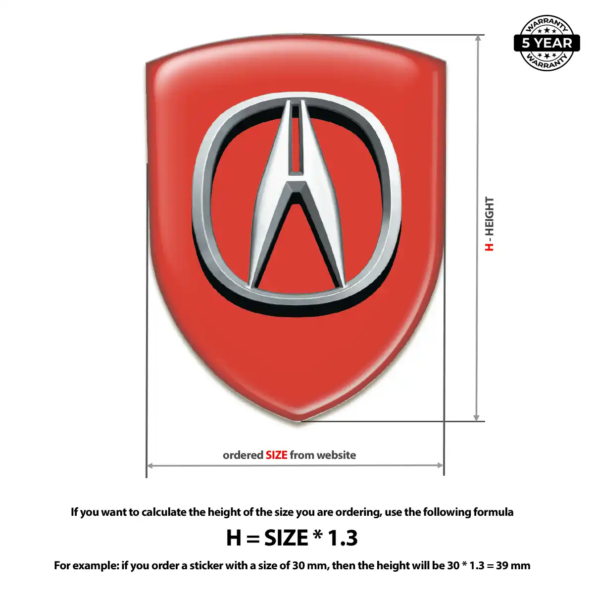 Acura 3D Resin Sticker Elite Edition
