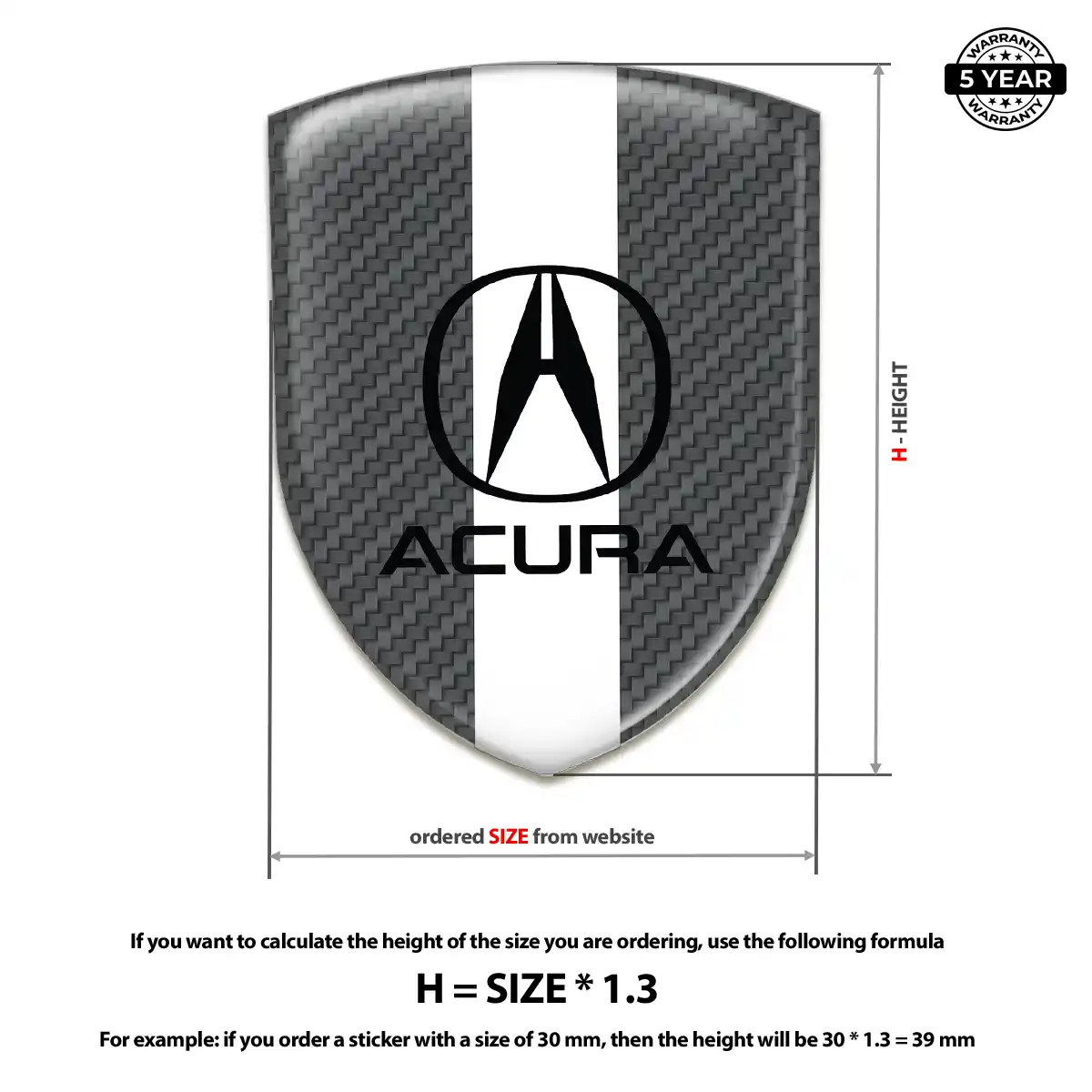 Acura 3D Resin Sticker Noble Edition