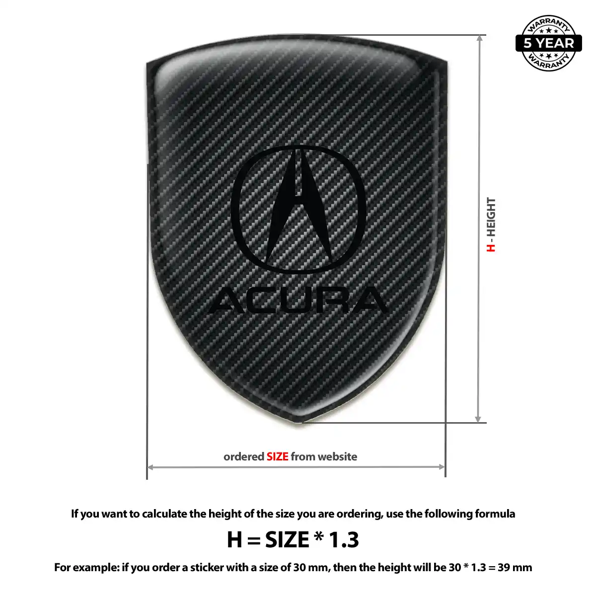 Acura 3D Resin Sticker Opulent Line