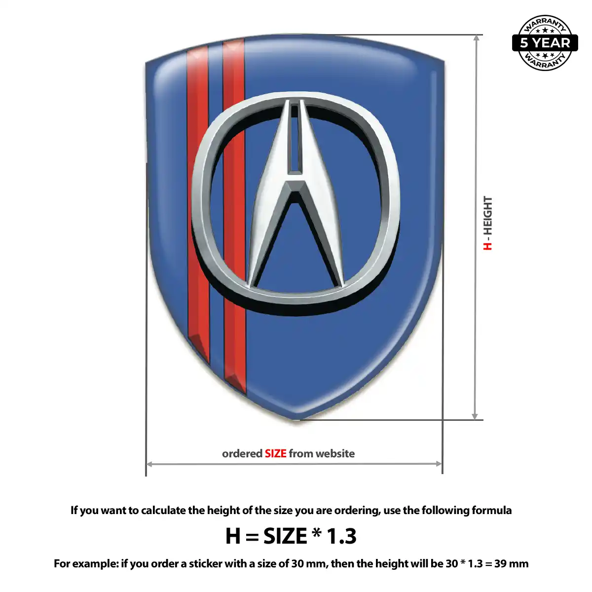 Acura 3D Resin Sticker Prestige Line