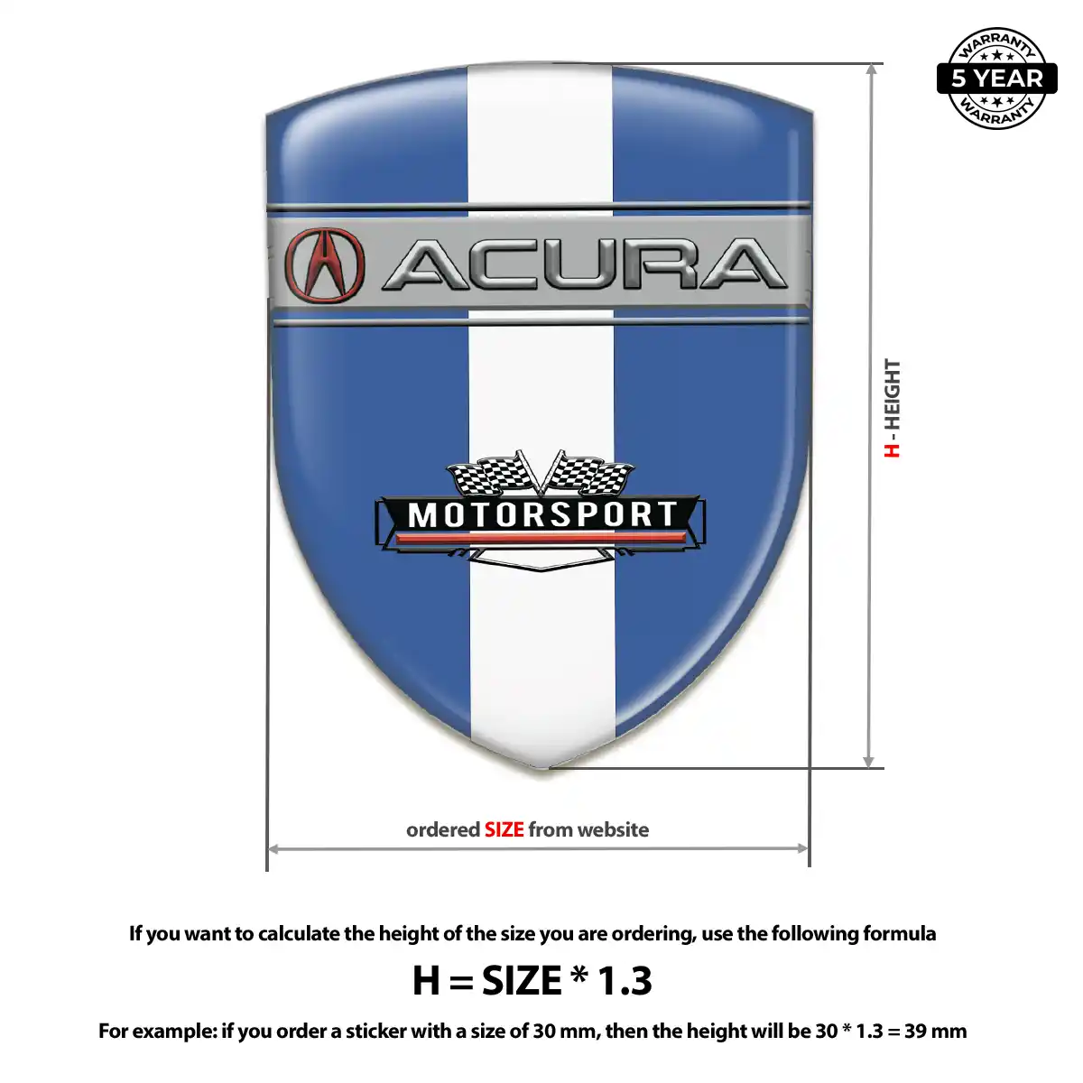 Acura 3D Resin Sticker Signature Grade