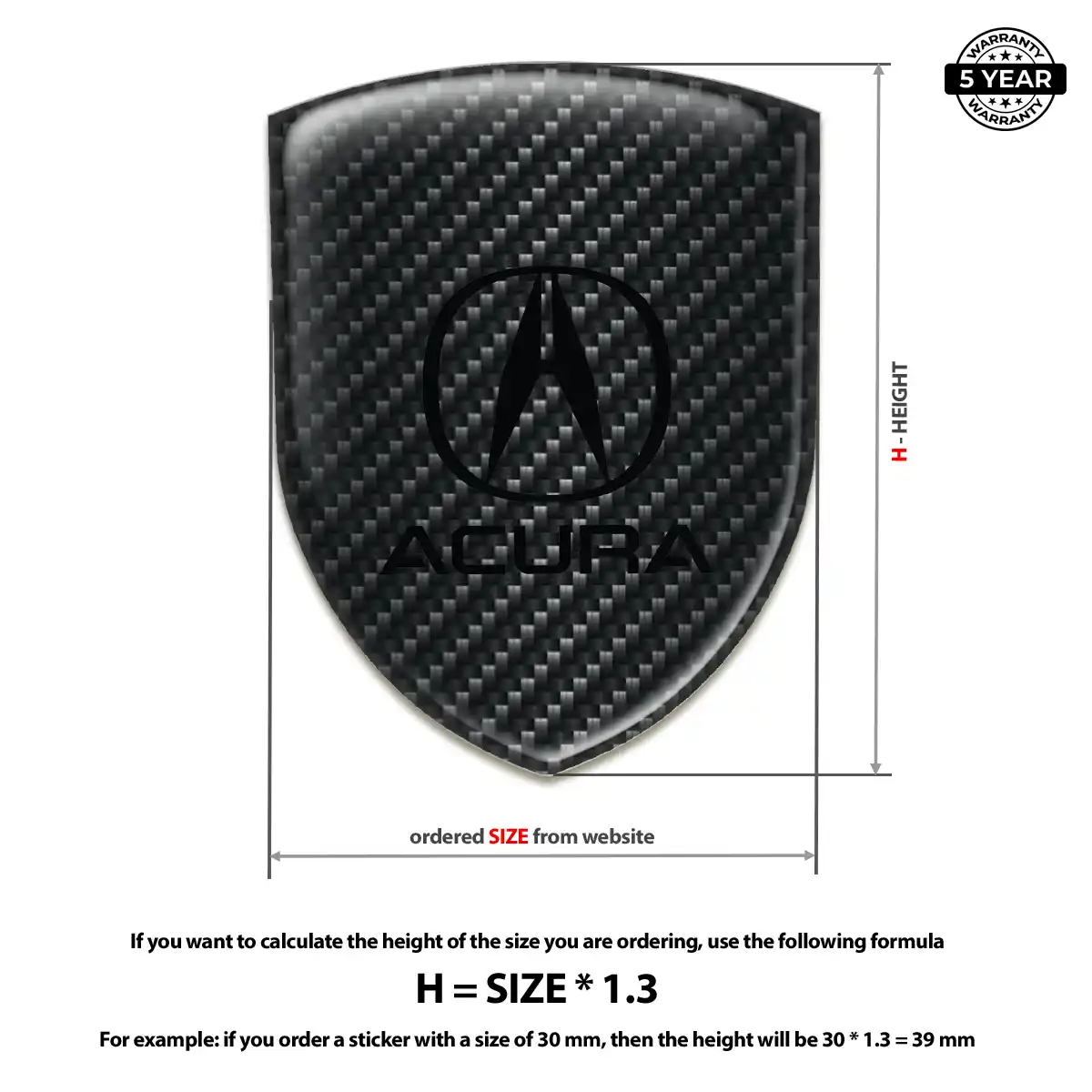 Acura 3D Resin Sticker Superior Craft