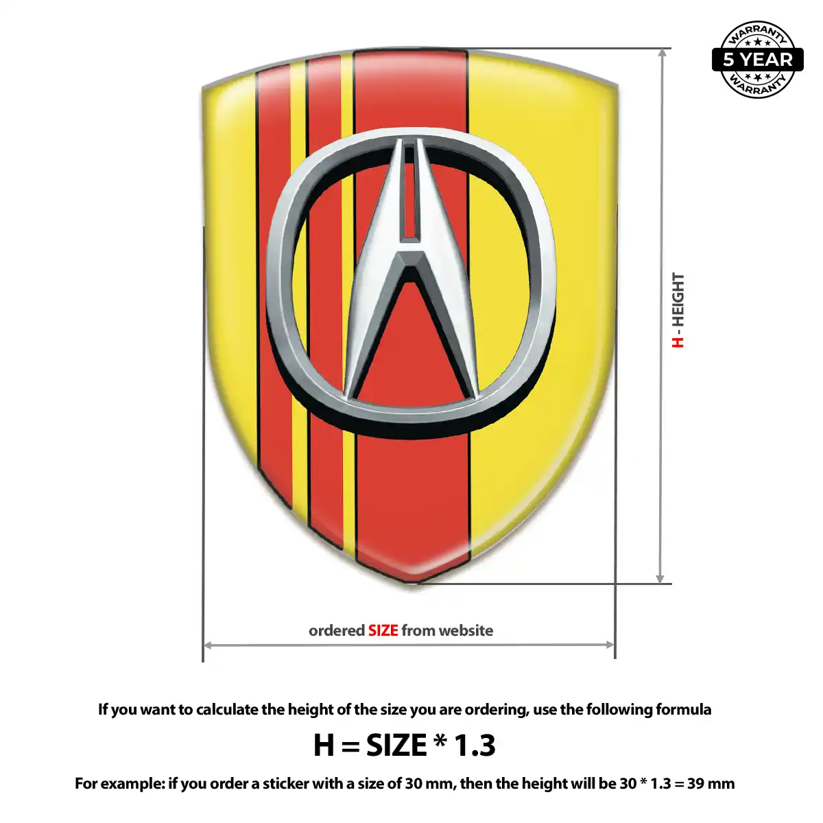 Acura Automotive Emblem Sticker Deluxe Edition