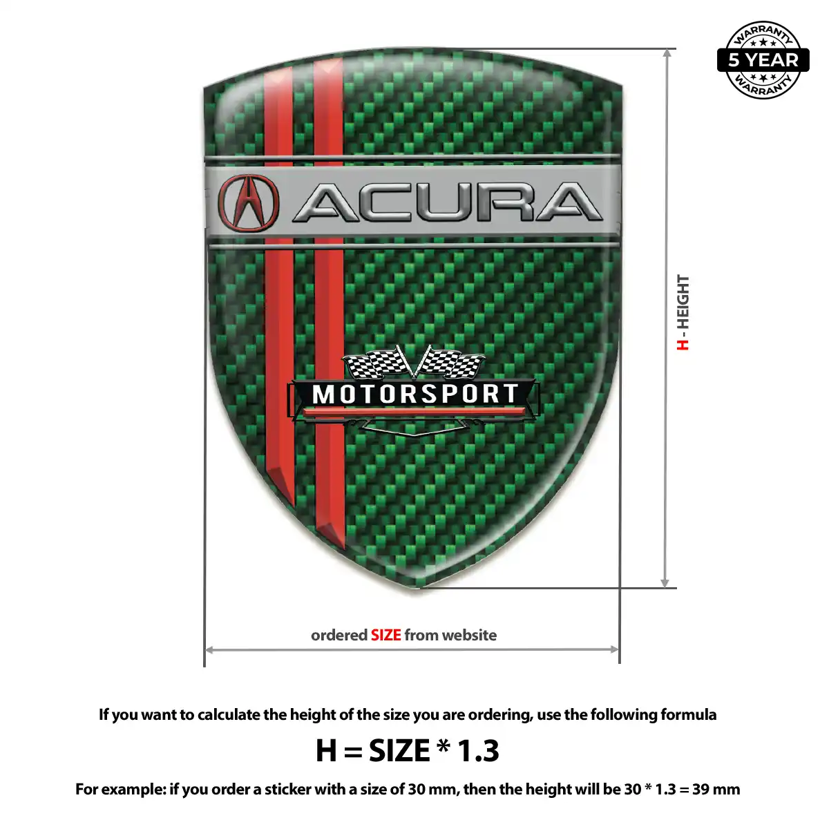 Acura Automotive Emblem Sticker Elite Finish