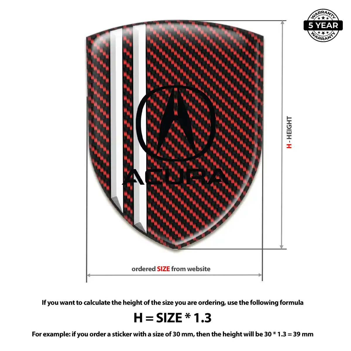 Acura Automotive Emblem Sticker Opulent Line