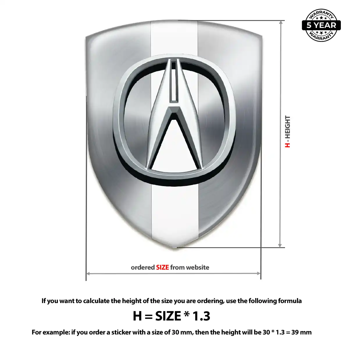 Acura Automotive Emblem Sticker Signature Grade