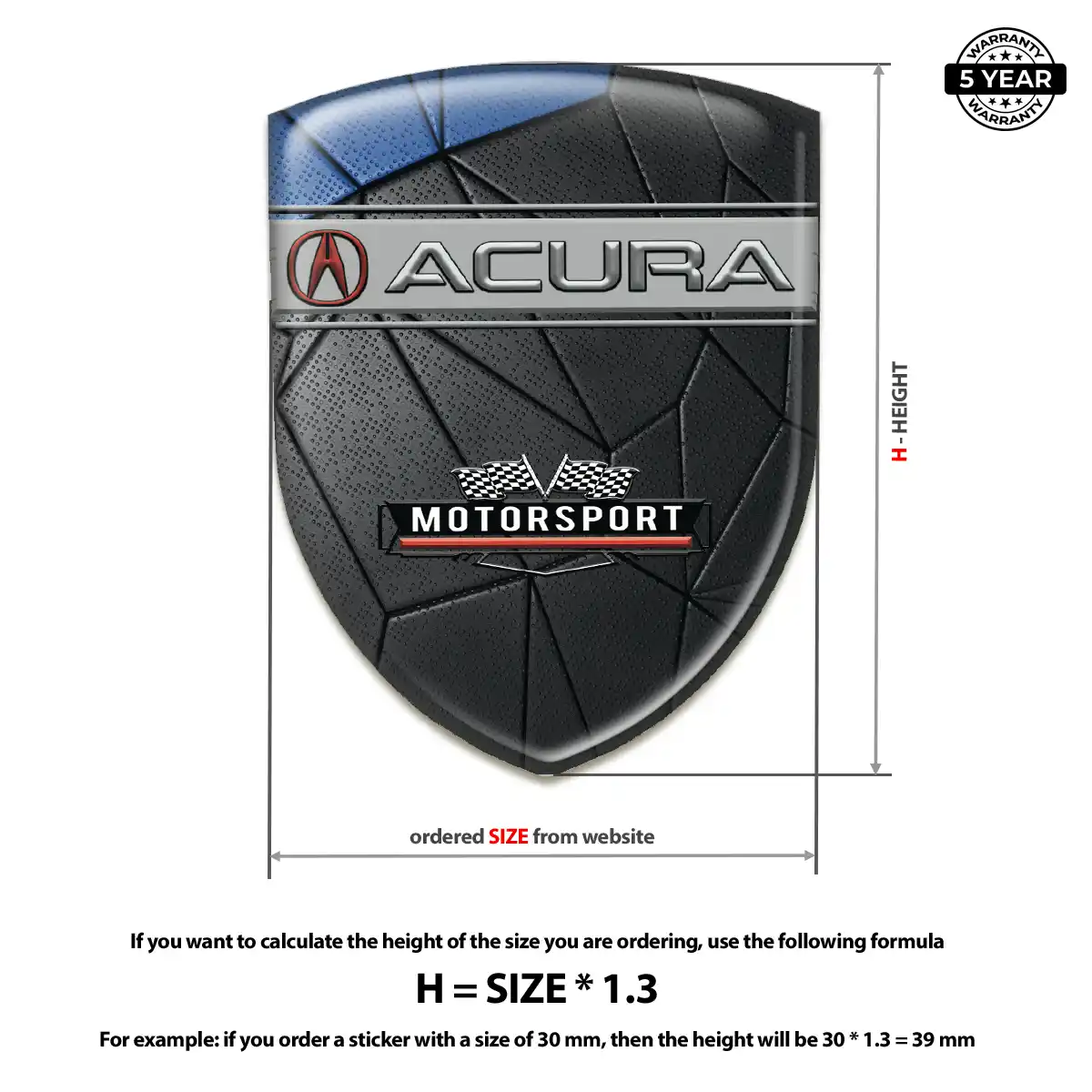 Acura Automotive Emblem Sticker Superior Craft