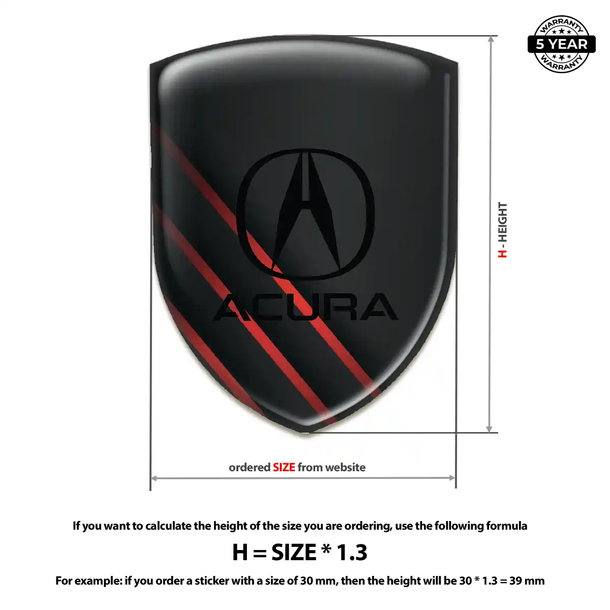 Acura Automotive Logo Sticker Elite Edition