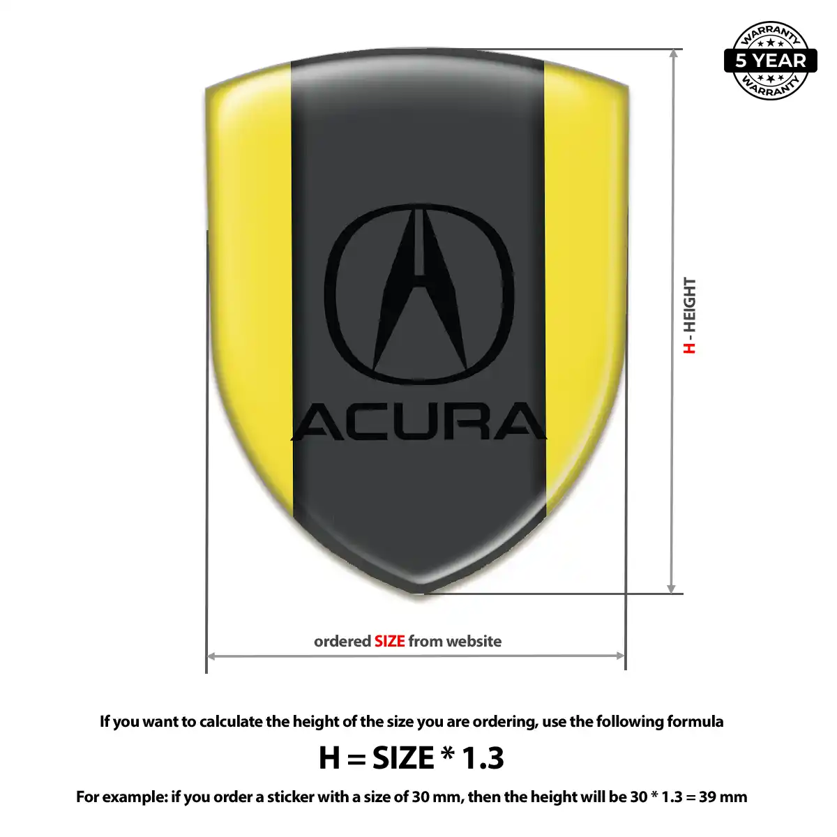 Acura Automotive Logo Sticker Elite Finish
