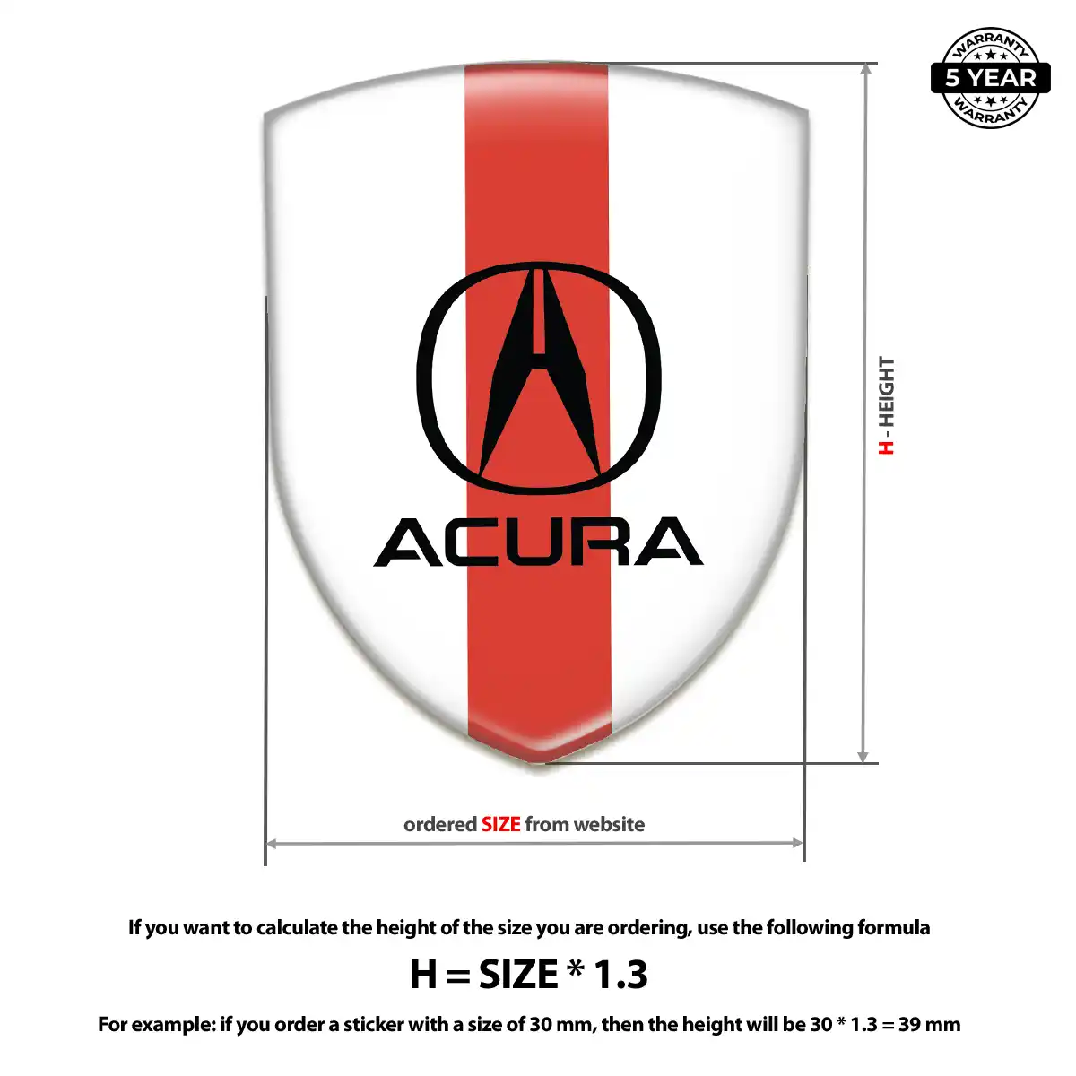 Acura Automotive Logo Sticker Exclusive Series