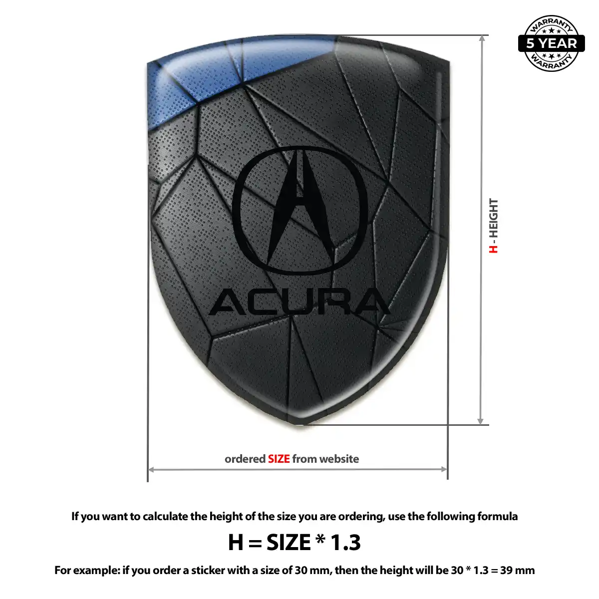 Acura Automotive Logo Sticker Noble Edition