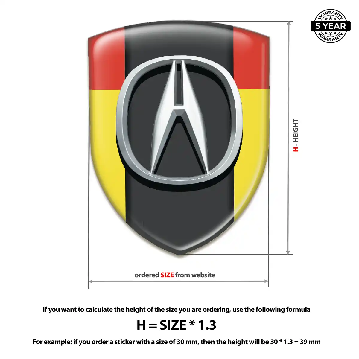 Acura Automotive Logo Sticker Opulent Line