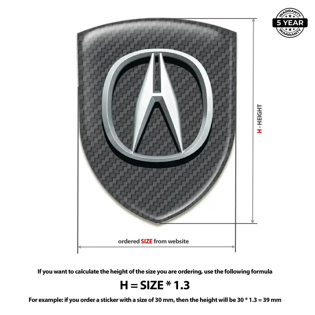 Acura Automotive Logo Sticker Prestige Line