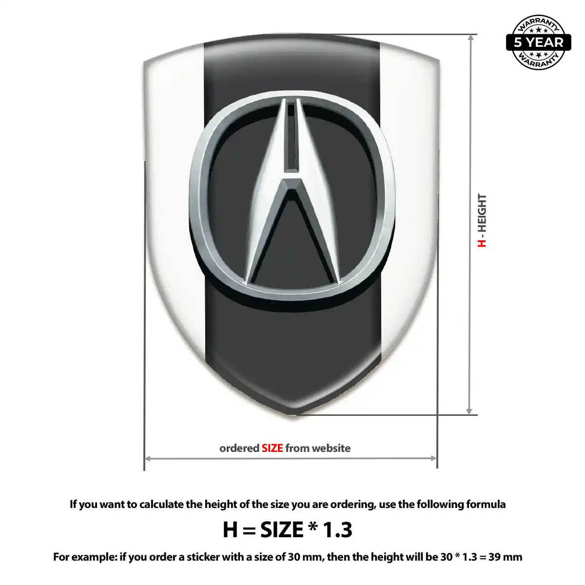 Acura Automotive Logo Sticker Prime Quality