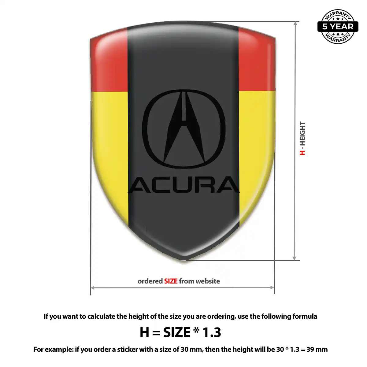 Acura Automotive Resin Decal Deluxe Edition