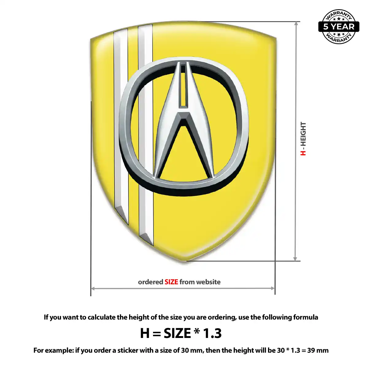 Acura Automotive Resin Decal Elite Finish