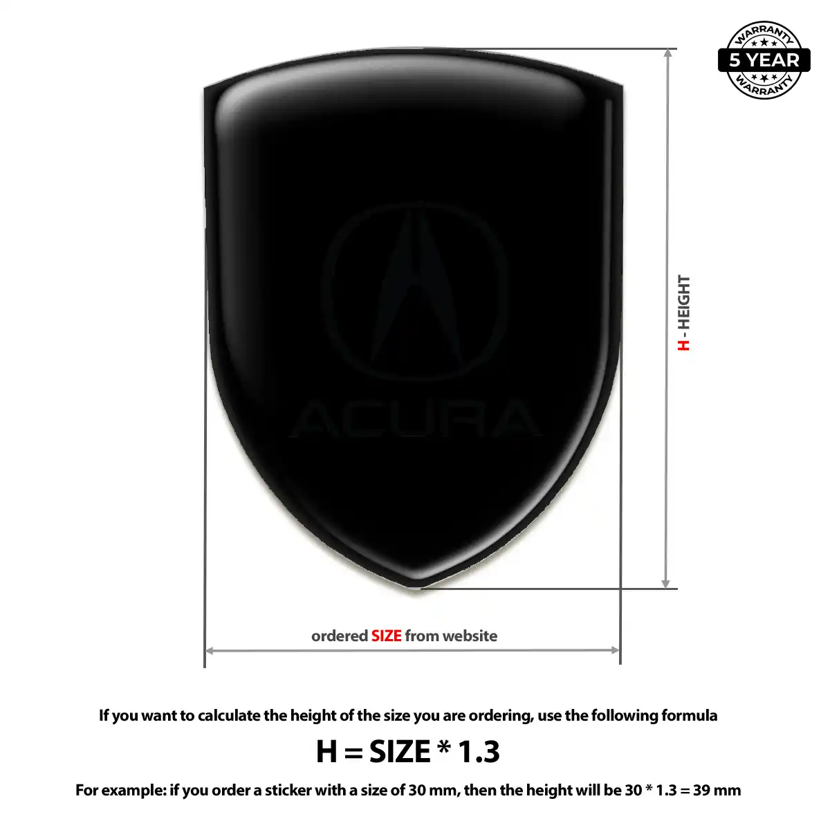 Acura Automotive Resin Decal Opulent Line