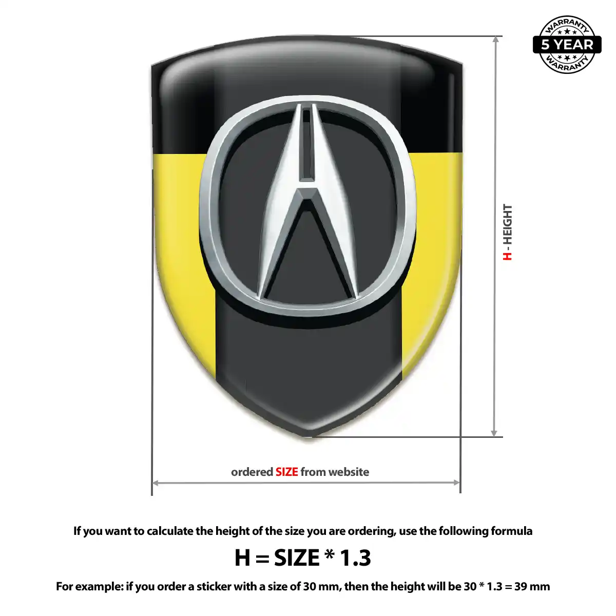 Acura Automotive Resin Decal Prestige Line